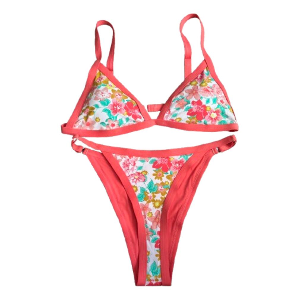TINIBIKINI Orange Tropical Floral High Thigh Cheeky 2 Pc. Woman's XL Swimsuit